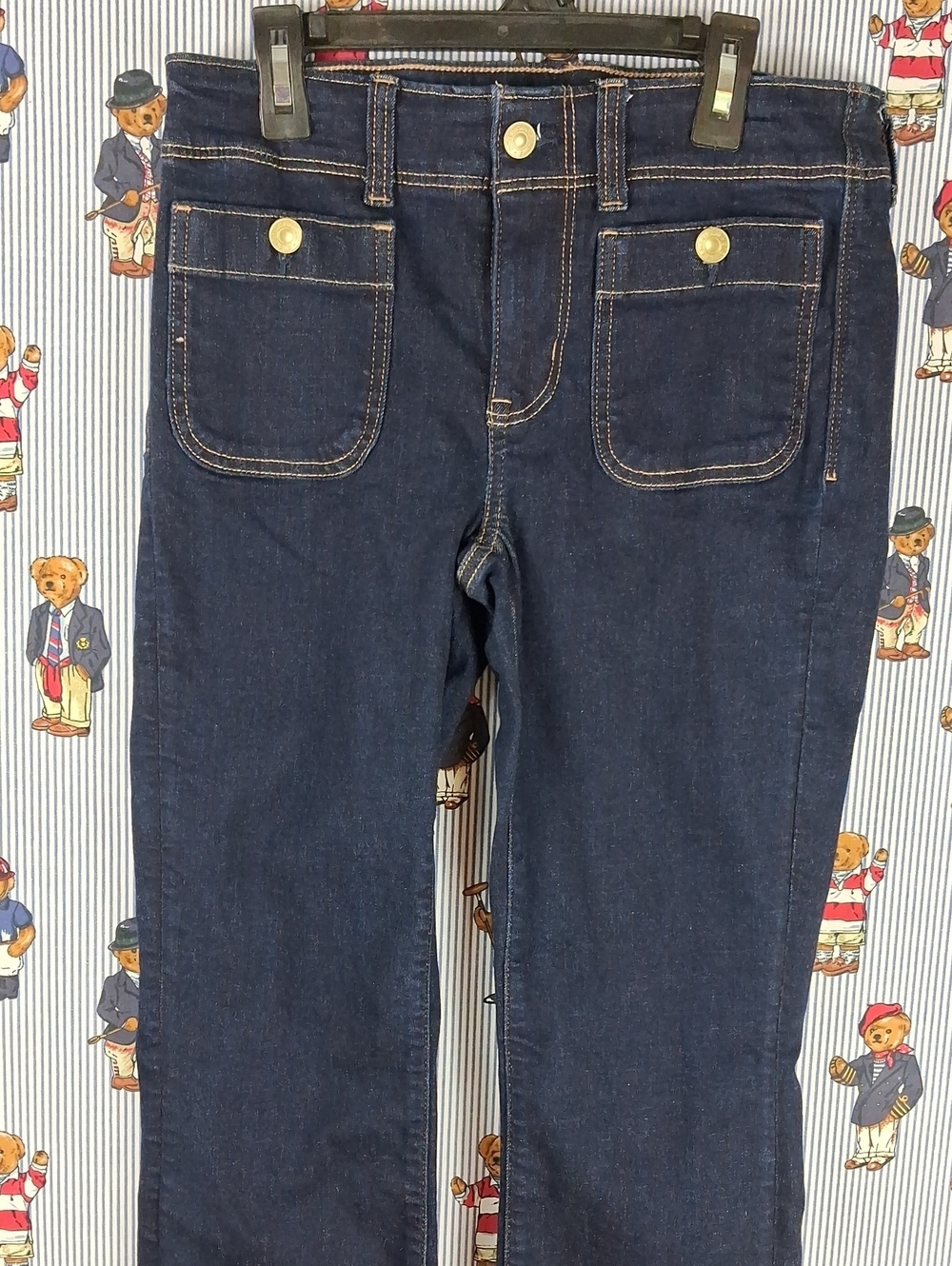 Women's American Eagle Next Level Stretch Kick Boot Dark Wash Size 4 Jeans